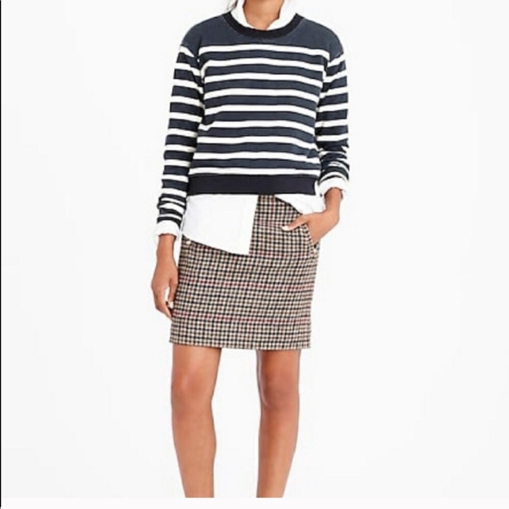 J.Crew Houndstooth Wool Skirt